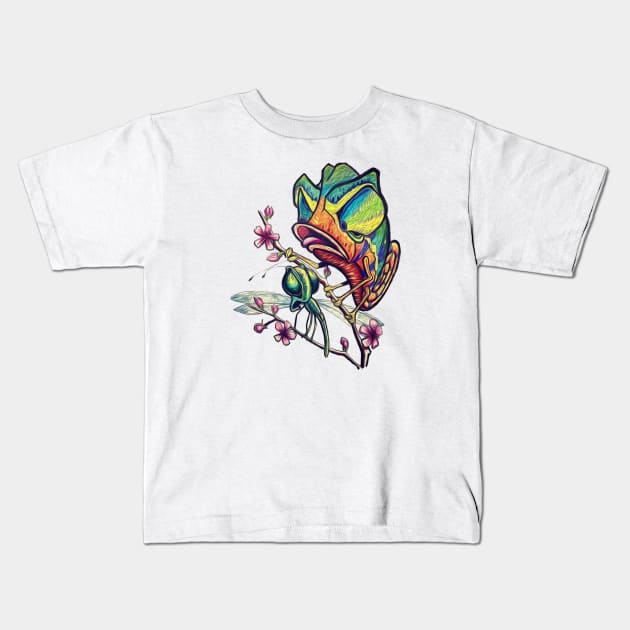 Chameleon Attack! New School Original Art Color Effect Art Kids T-Shirt by ckandrus